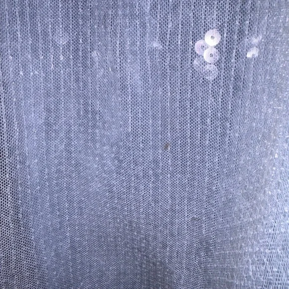 Crystal Doll Light Blue Sequin Mesh V-Neck Tie Back Cocktail Dress XL NWOT - Picture 4 of 9